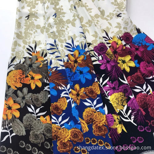 Flower Broder Twill Rayon Screen Print Fabric